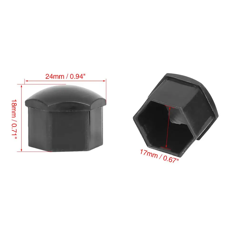 20pcs 17mm White Plastic Wheel Lug Nut Bolt Cover Caps With Removal Tool For Car uxcell