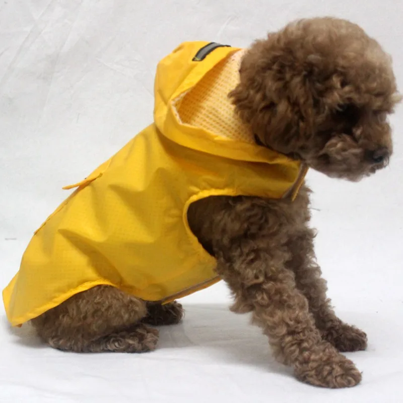 Светоотражающий дождевик для собак, водонепроницаемый дождевик с капюшоном, одежда для щенков, безопасная дождевик для маленьких и средних собак, дождевик