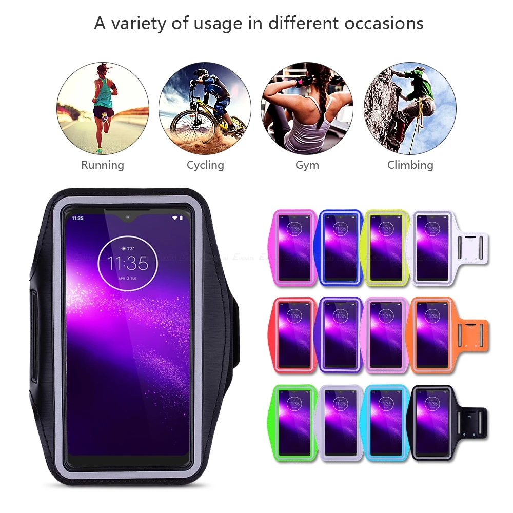 Чехол с повязкой на руку для Motorola Moto One 5G vision Action Macro Hyper Zoom Power Fusion Plus P30 Sport Running Gym Phone