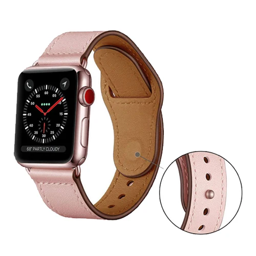 Лидер продаж кожаный ремешок для наручных часов Apple Watch серии 3/2/1 Спортивный Браслет, 42 мм, 38 мм, correa, ремешок для наручных часов iwatch, 4 полос 40 мм 44 мм