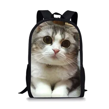 

Animal Print Children's School Backpacks for Kids Boys Girls Cute Cats Print Kids School Bags Custom Design Travel Bags 2020 New