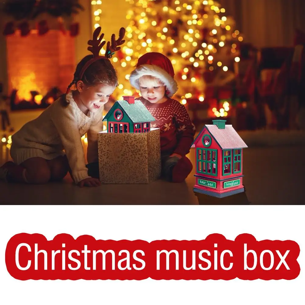 

Christmas Ornament Carousel Music Box Christmas Music Box House Decoration Clockworek Musical Box For Kids Girls Friends