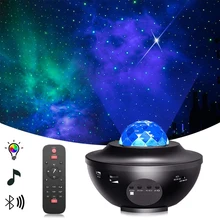 Starry Sky Projector Light with Remote Control Ocean Wave LED Star Night Lights Nebula Cloud Bluetooth Music Speaker Galaxy Lamp