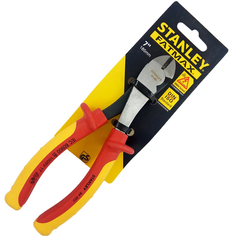 

Stanley 1 Piece Professional 7-inch 8" 8.5 Inch Diagonal Cutter Pliers Insulated Electrical Plier Cable Wire Cutters VDE 1000V