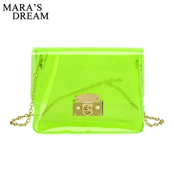 

Mara's Dream 2020 New Solid Color Female Transparent Bag Korean Fashion Lock Small Square Bag Diagonal Mobile Phone Coin Purse