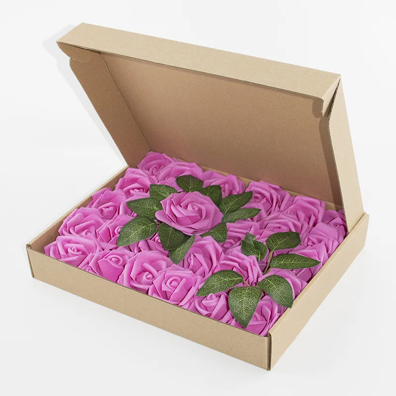 8CM New Colorful Artificial PE Foam Rose Flowers Bride Bouquet Home Wedding Decor Scrapbooking DIY Supplies (1)