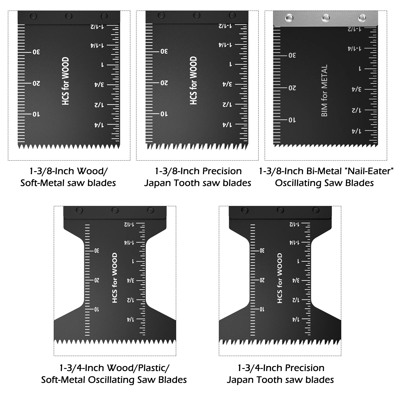 20/60pcs Multi-Function Bi-metal Precision Saw Blades Oscillating Blade Multi Wood Cut Kit Chipboard  Tool Circular Saw Blade