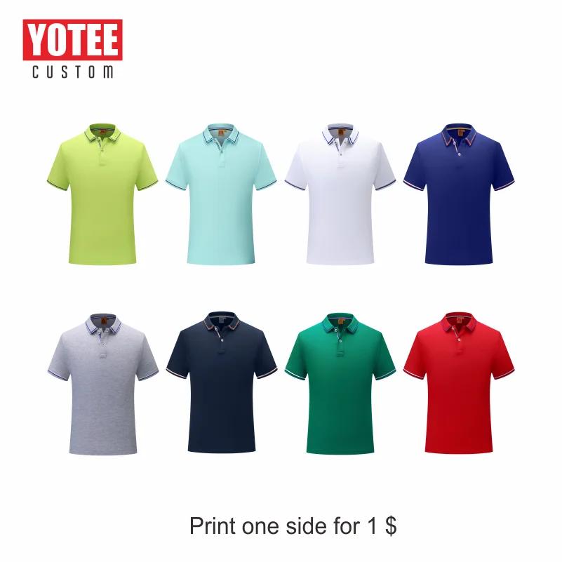 

YOTEE 2019 casual business high quality short sleeve custom POLO shirt cotton men and women custom shirt