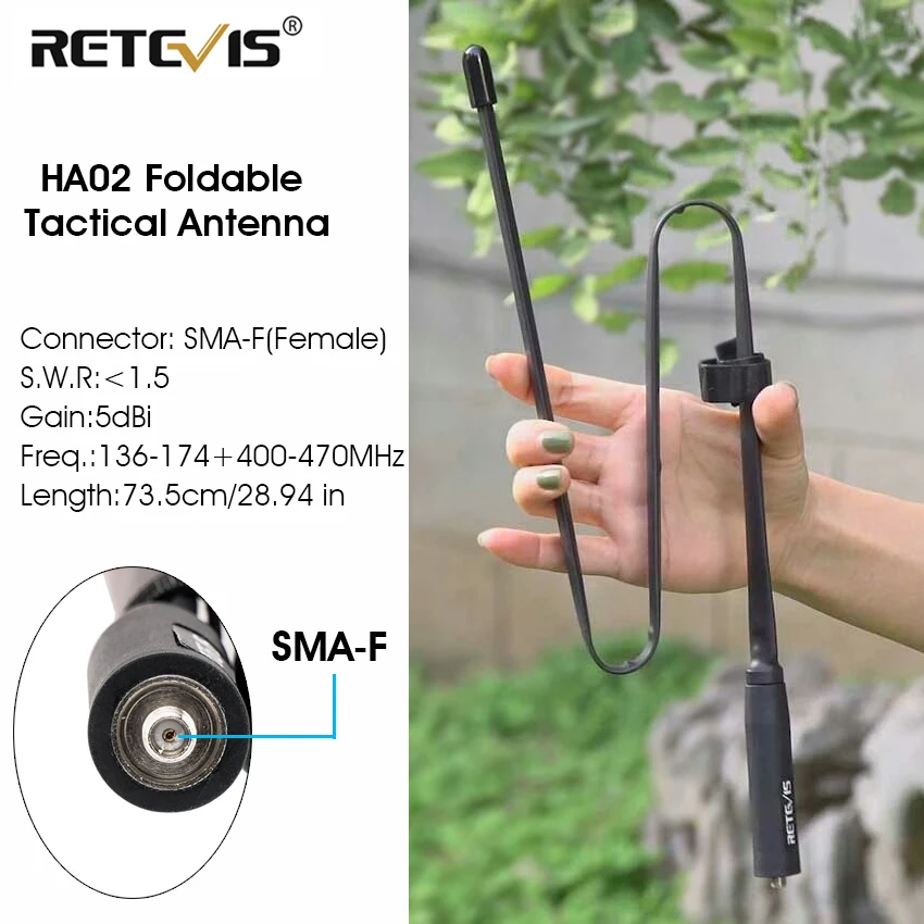Складная тактическая антенна Retevis HA02 SMA F страйкбольная игровая рация для Baofeng UV 5R
