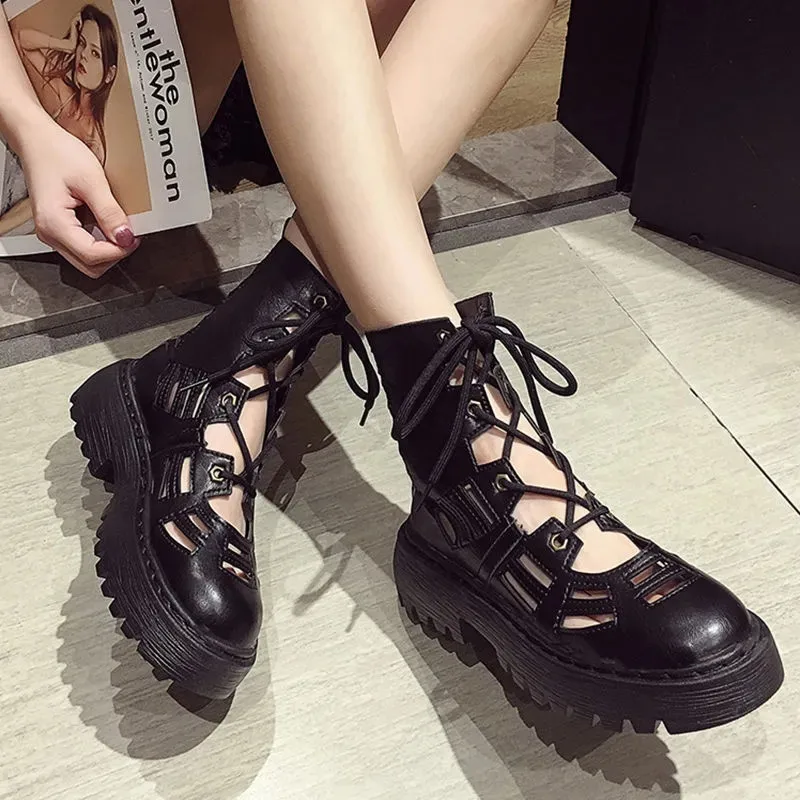 Women Summer Platform Motorcycle Shoes 