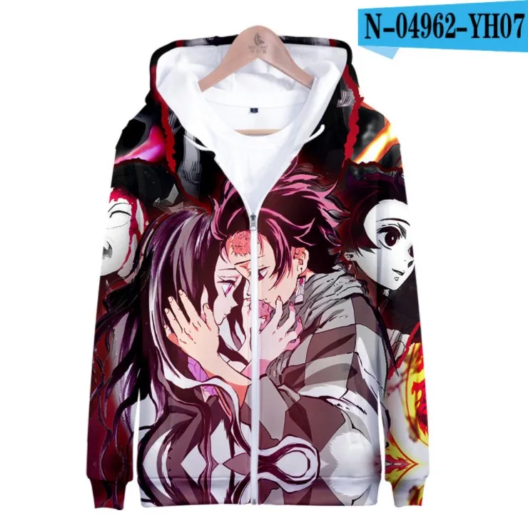 Костюм для косплея из аниме «убийца демонов» Kimetsu no Yaiba Kamado Tanjirou Nezuko; толстовки; кардиган на молнии с капюшоном; Agatsuma Zenitsu Tomioka - Цвет: 5