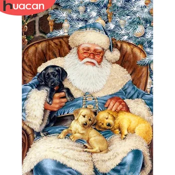 

HUACAN 5D Diamond Embroidery Christmas Full Square Round Kit DIY Diamond Embroidery Cartoon Dog Handmade Gift Decor For Home