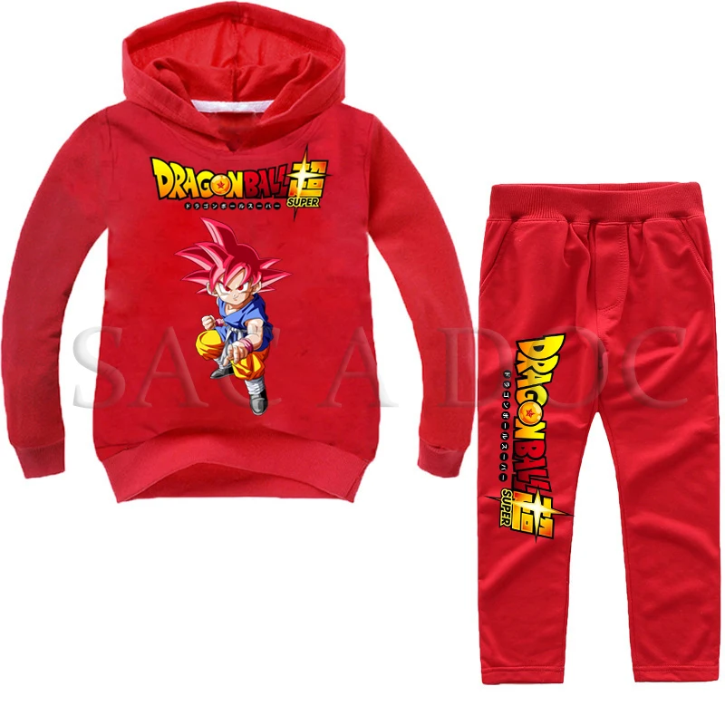 Dragon Ball Casual Sweater Children Autumn Set 2pcs Set Long Sleeve Hoodies+Pants Sets Toddler Boys Girls Tracksuits Outfit - Цвет: 14