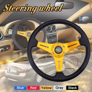 

RASTP-Universal 13 inche Sport Steering Wheel 340MM Aluminum+PU Racing Drift Steering Wheel Auto Accessorie RS-STW019