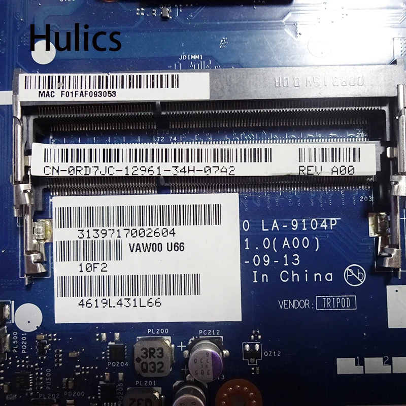 Hulics RD7JC материнская плата для Dell 15R 3521 5521 Материнская плата ноутбука CN-0RD7JC 0RD7JC RD7JC VAW00 LA-9104P I7-3537U Процессор