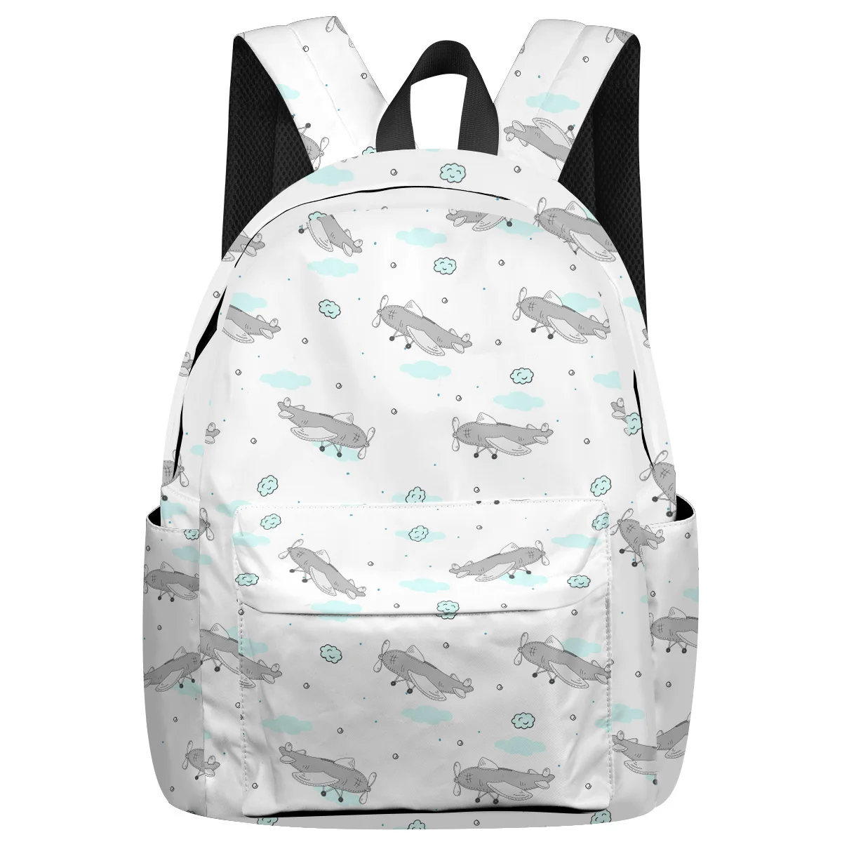 

WHEREISART Cartoon Grey Airplane Backpacks Laptop With Usb Charging Port Internal Frame Backpacks Laptop Shoulderbag Outdoor