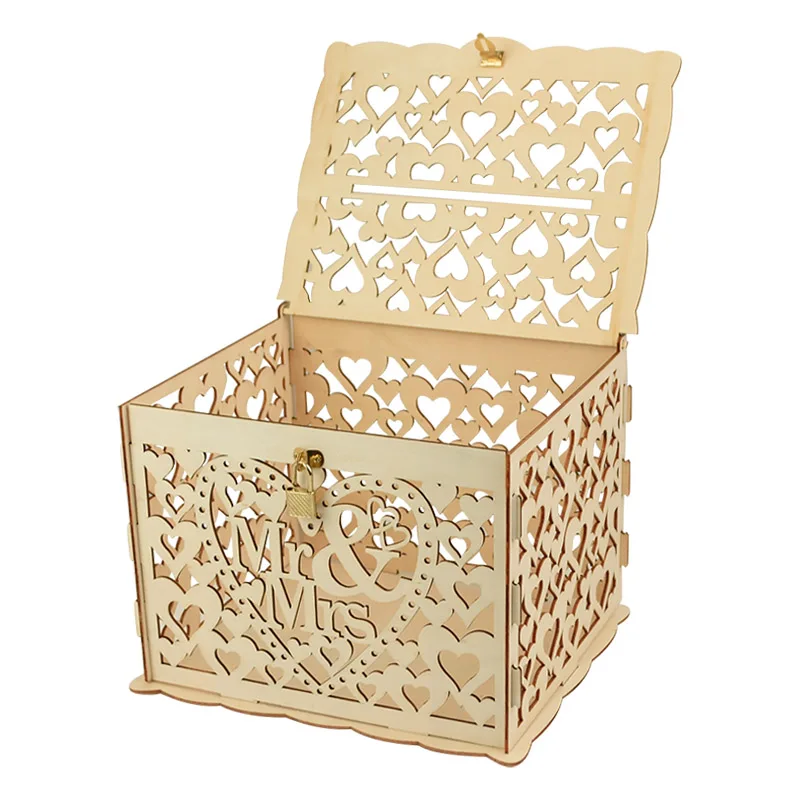 Wedding-Card-Boxes-Hollow-Mr-Mrs-Floral-Pattern-Gift-Envelope-Wooden-Box-with-Lock-Wedding-Party.jpg Esküvői Kártya Dobozok Üreges Mr És Mrs. Floral Pattern Ajándék Boríték Fa Doboz Zárral Party Kedvezmények Diy Dekoráció -Ellátás - Image 5