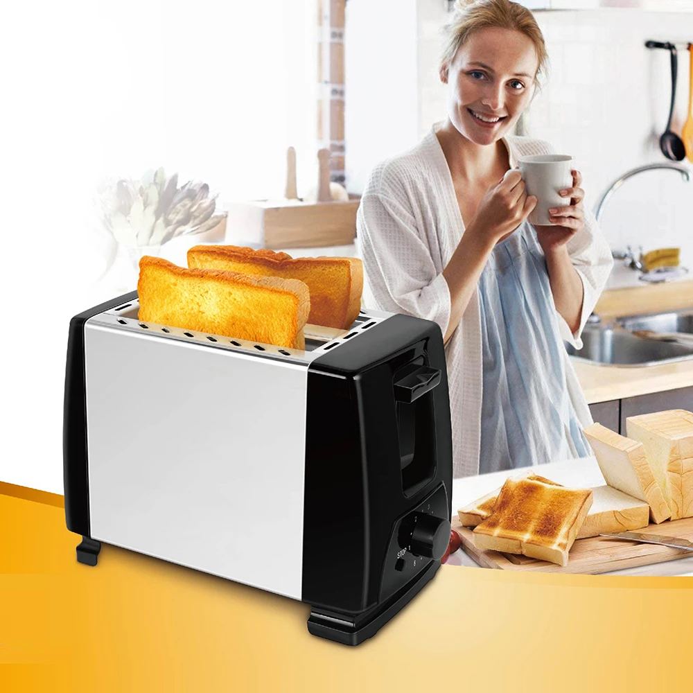 Household Automatic Bread Toaster Fast Heating 2 Slices Slots Bread
