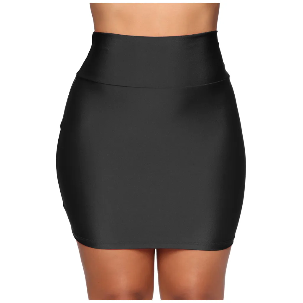 

2021 Fashion Bodycon Skirts Women Stretch Tight Sexy Pencil Short Skirt Solid High Waist Slim Mini Skirts Office Party Мини Юбки