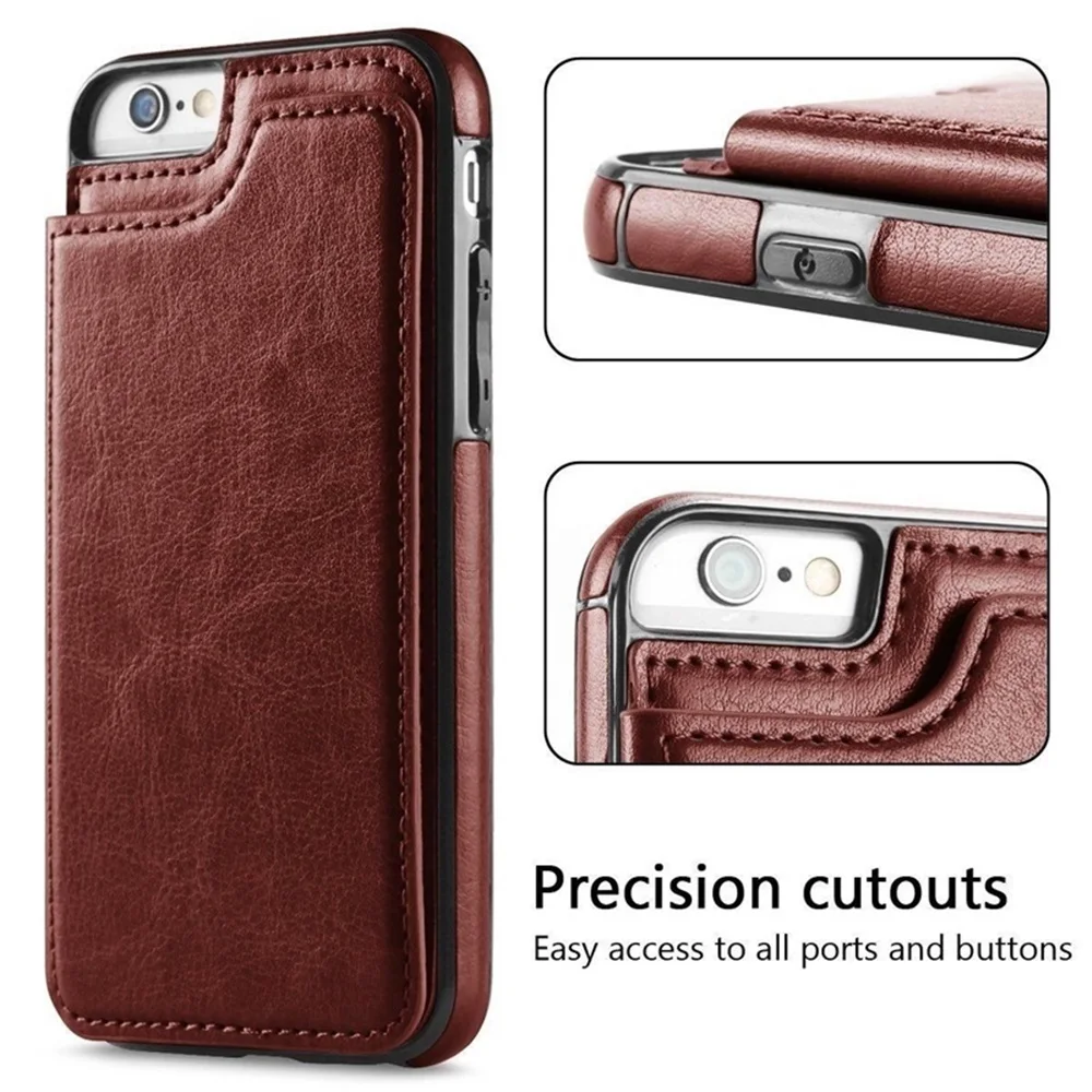 Custodia a portafoglio in pelle di alta qualità per iPhone SE 6S 7 8 Plus Custodia a portafoglio XR XS 11 Pro Max per Samsung A50 A70 A51 A71 S2_voghion.com