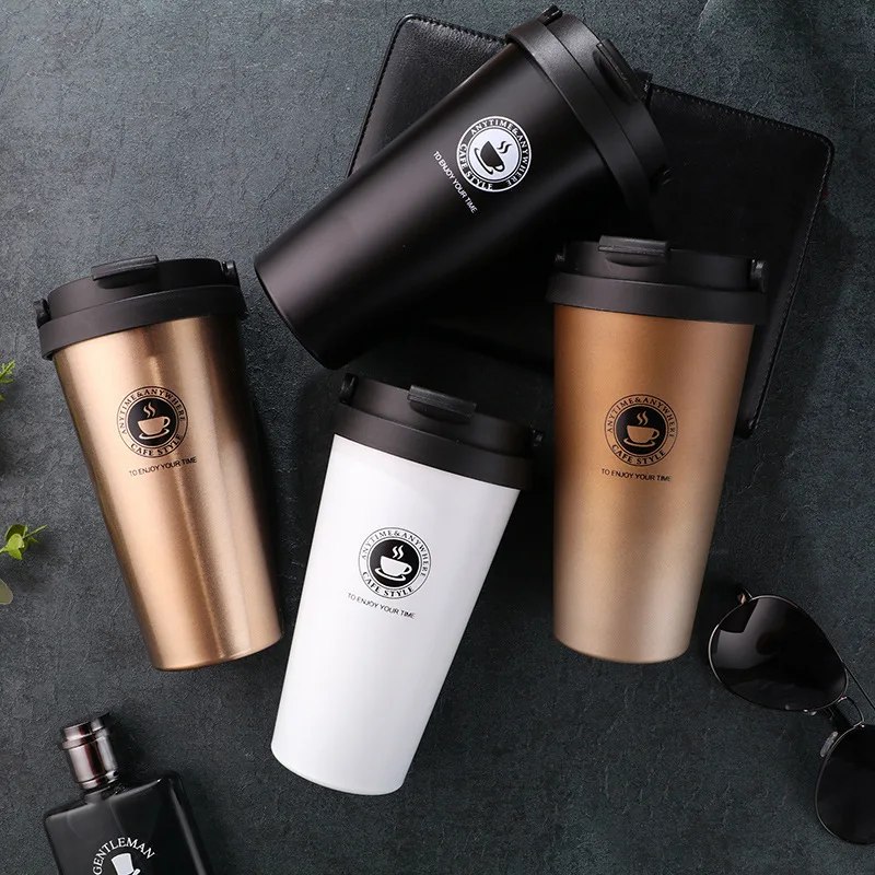 

500ml Insulated Coffee Mug Adult Stainless Steel with Cover Tumbler Cup Women Car Tea Thermos Cup with Handle Office Travel