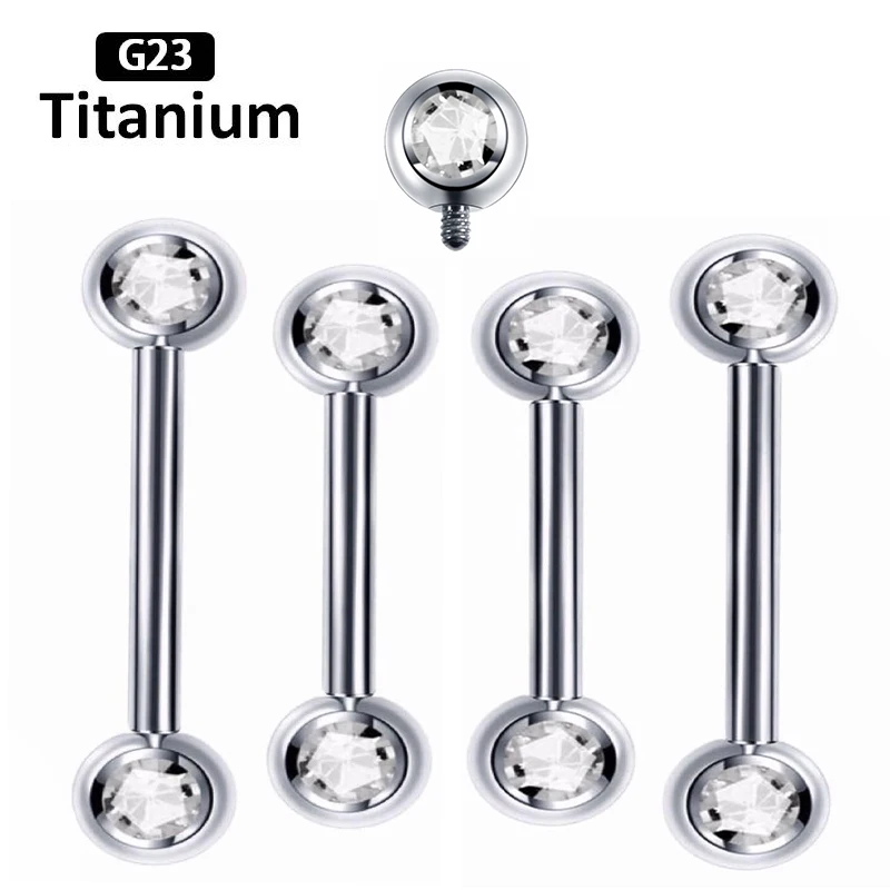 

1pc G23 Titanium Internal Thread Tongue Barbell Piercings Nipple Piercings Tongue Straight Barbells Earring Rings Body Piercing