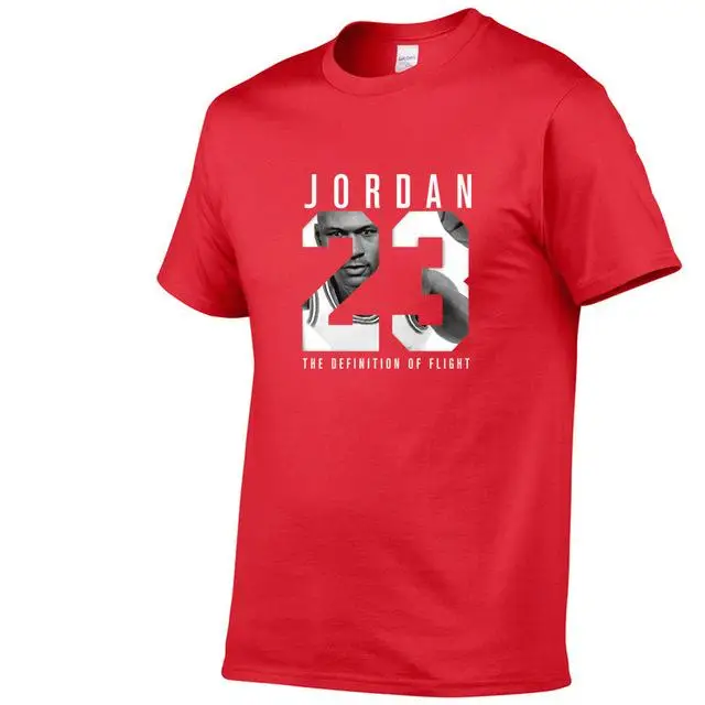 Новая брендовая одежда Jordan 23 Мужская футболка Swag Хлопковая мужская футболка с принтом Homme fitness Camisetas хип-хоп Футболка - Цвет: Red 76