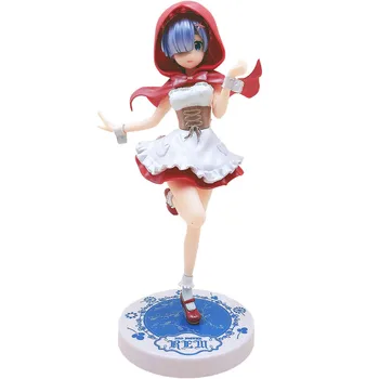 

Anime Re:Life In A Different World From Zero Red Riding Hood Plating Color Ram Rem Kawaii Cute PVC Action Figure Model Toy M3337