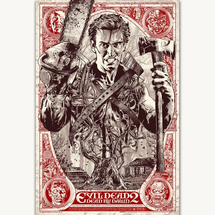 FX884 The Evil Dead ASH VS Evil 1 2 3 Action Terror Movie TV Poster Art Silk Light Canvas Home Room Wall Printing Decoration