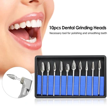 

10pcs Tungsten Steel Nitrate Carbide Burs Drills Dental High Speed Grinding Heads Teeth Polishing & Smoothing Dental Tool