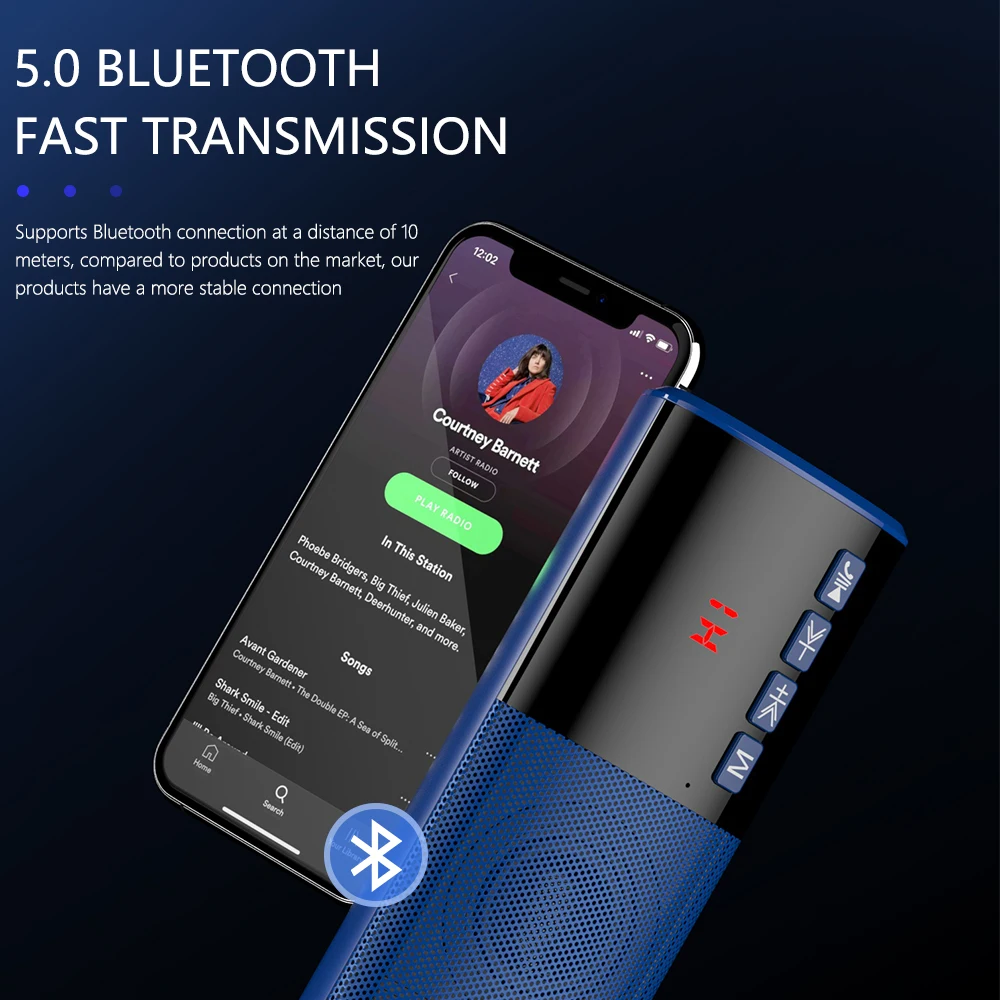 2019 Новинка 10 Вт HIFI Портативная Беспроводная Bluetooth Колонка стерео Саундбар TF FM USB
