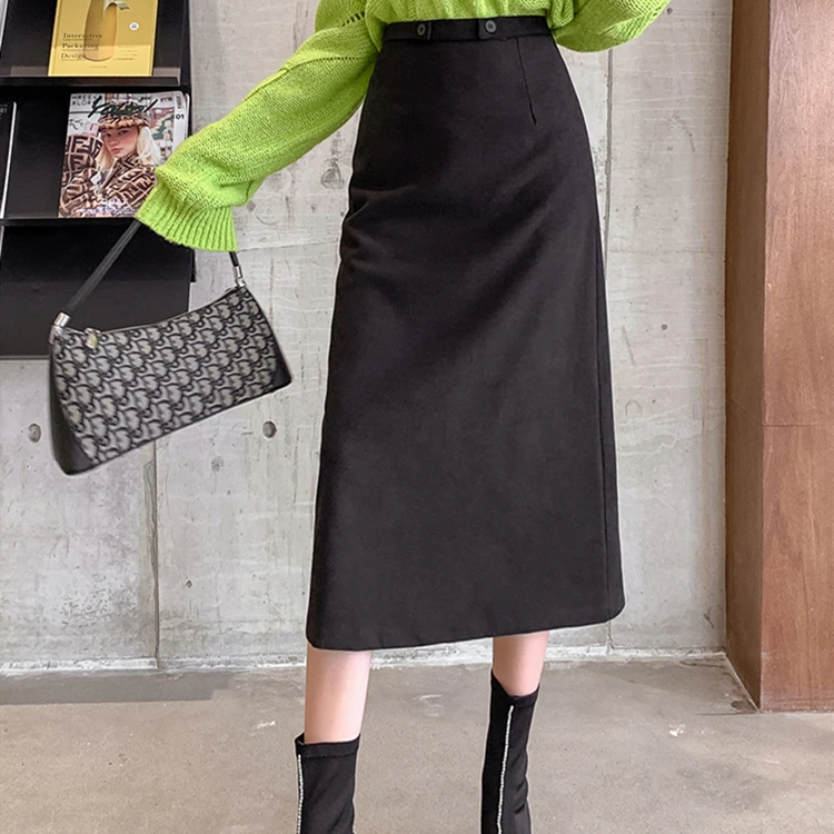 Colorfaith женские юбки осень зима миди трапециевидная Повседневная корейский стиль элегантный дамская модная однотонная дамская юбка SK6613