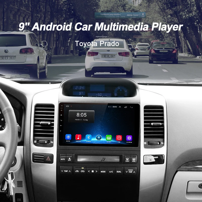 Junsun V1 2G+ 3 2G Android 9,0 DSP для Toyota Prado 120 2004-2009 Автомобильный Радио Мультимедиа Видео плеер навигация gps RDS 2 din dvd