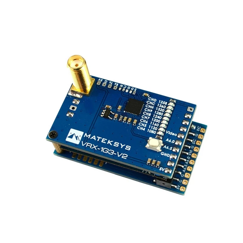 

Matek System Vrx-1G3-V2 1.2/1.3Ghz 9Ch Wid Band Fpv Receiver Video Receiver for Fpv Racing Drone Fixed Wings