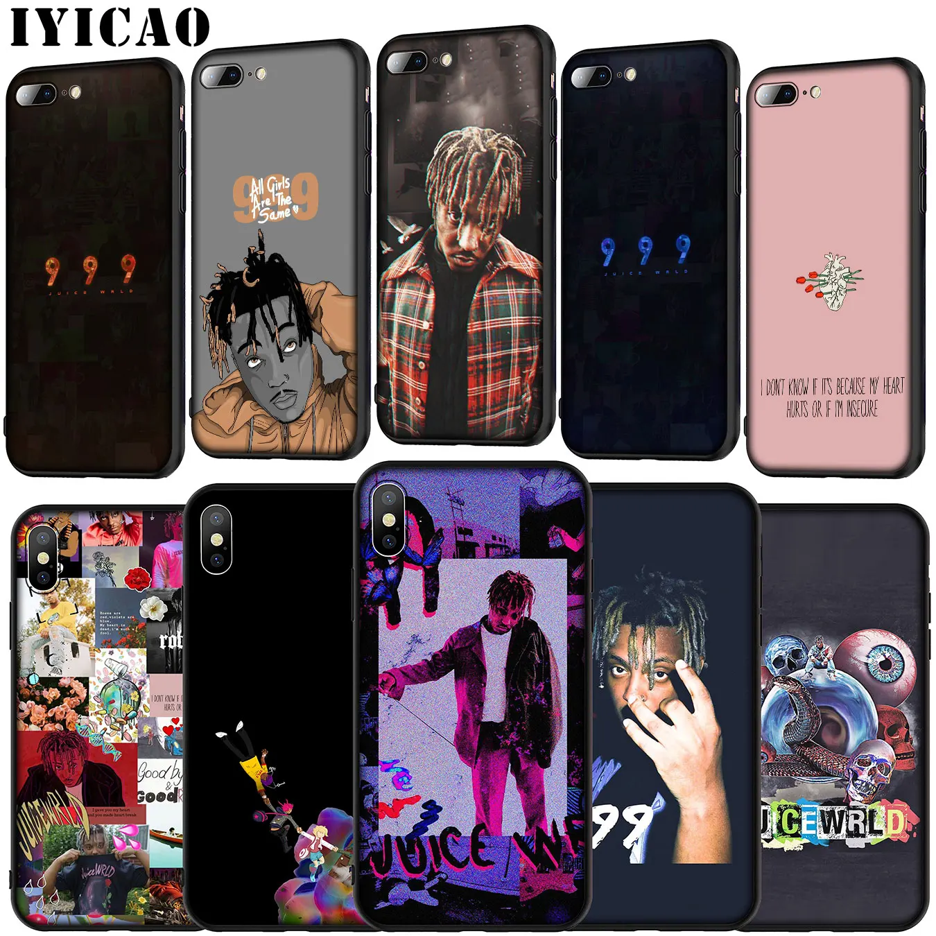 Мягкий силиконовый чехол Juice WRLD для iPhone 11 Pro XR X XS Max 6 6S 7 8 Plus 5 5S SE