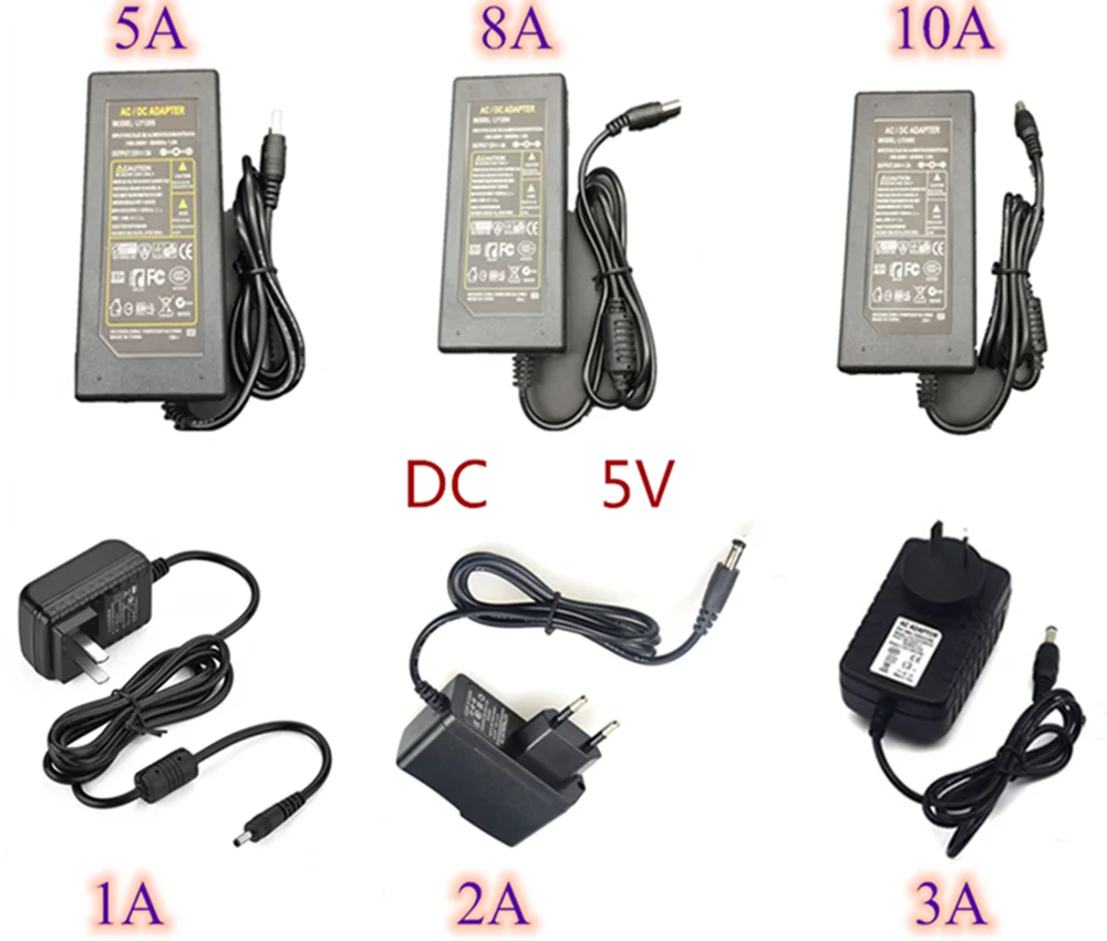 DC5V универсальный источник питания светодиодный адаптер питания 2A 3A 5A 8A 10A адаптер питания для светодиодной ленты