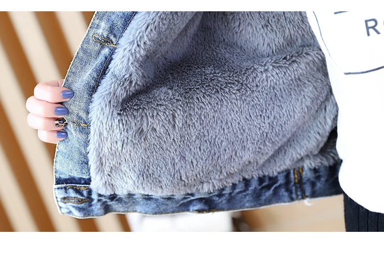 Женская джинсовая куртка с мехом Зимние джинсы вельветовое пальто женский воротник из искусственного меха мягкие теплые куртки женские дропшиппинг