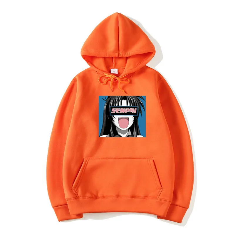 T74C-orange Зимние мужские толстовки из флиса с принтом аниме Senpai Girl Nerdy, осенняя забавная черная толстовка унисекс, Мужская зимняя одежда - Цвет: T74C-orange