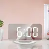 ABS 1 Set Useful Snooze Table Mirror Clock Fashion Alarm Clock Digital  for Office 5