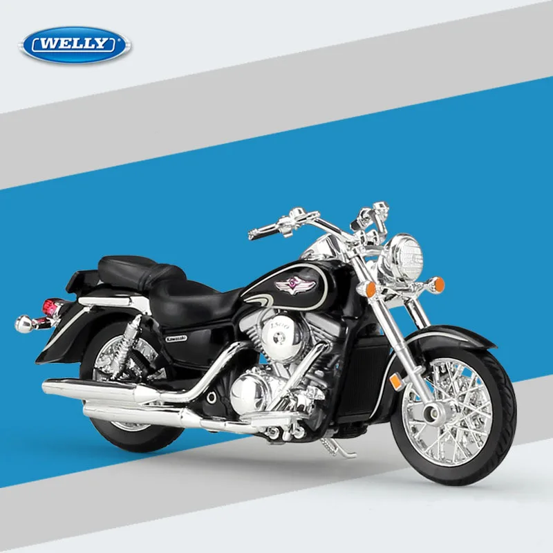 A WELLY 1/18 масштаб модель мотоцикла Kawasaki Vulcan 1500 литой металлический мотоцикл модель ручной работы игрушка для коллекции подарок детям - Цвет: A