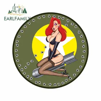 

EARLFAMILY 13cm x 13cm For Pin Up Girl Personality Creative Car Stickers Fashion Fine Decal 3D Waterproof Custom Printing Decor