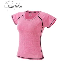 Топы для йоги женские быстросохнущие топ с коротким рукавом для спортзала женские ультралегкие топы Спортивные для женщин сексуальный для спортзала Футболка спортивная