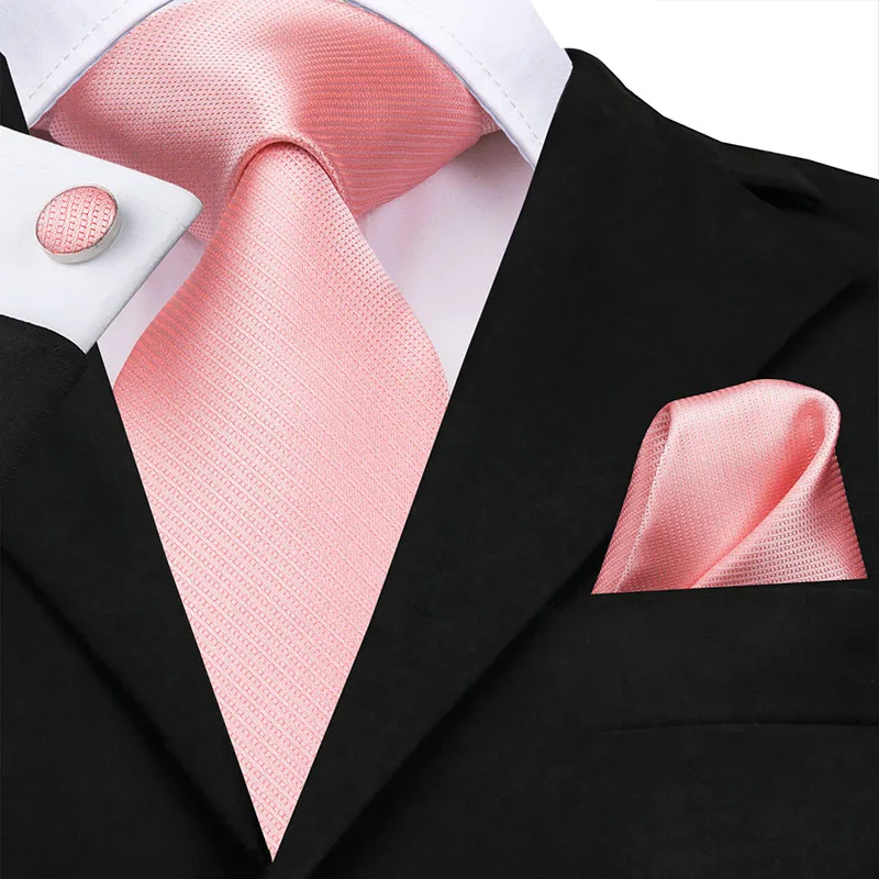 Hi-Tie шелк классический мужской свадебный коралловый розовый красный персиковый галстук карманные Квадратные Запонки Набор галстуки с розами для мужчин одноцветные Галстуки Пейсли