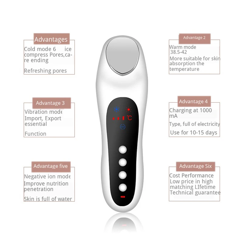 Электрический звуковой вибрационный массаж очищающий косметический инструмент анион введение и экспорт Инструмент Уход за лицом перезаряжаемый