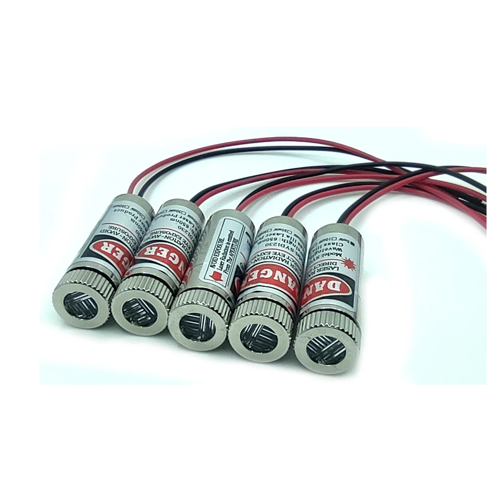 5pcs Cross 58°/ Cross 90° 650nm 5mW 12x35mm 1235 3-5V Adjustable Focusable Red Laser Module Industrial 12mm LED LD Module