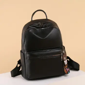 

2020 Casual Backpacks for Women Fashion Solid School Bags For Teenager Girls Black Small Shoulder Bags Sewing Zipper Bags
