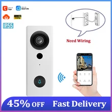 Tuya campainha de vídeo wi fi 1080p hd chime casa inteligente diy precisa fiação intercom chamada telefone vista à prova dwaterproof água porta segurança campainha câmera