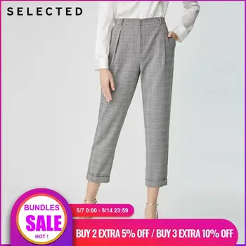 

SELECTED Women's Retro Plaid Casual Radish Cropped Crop Pants SIG|419118509