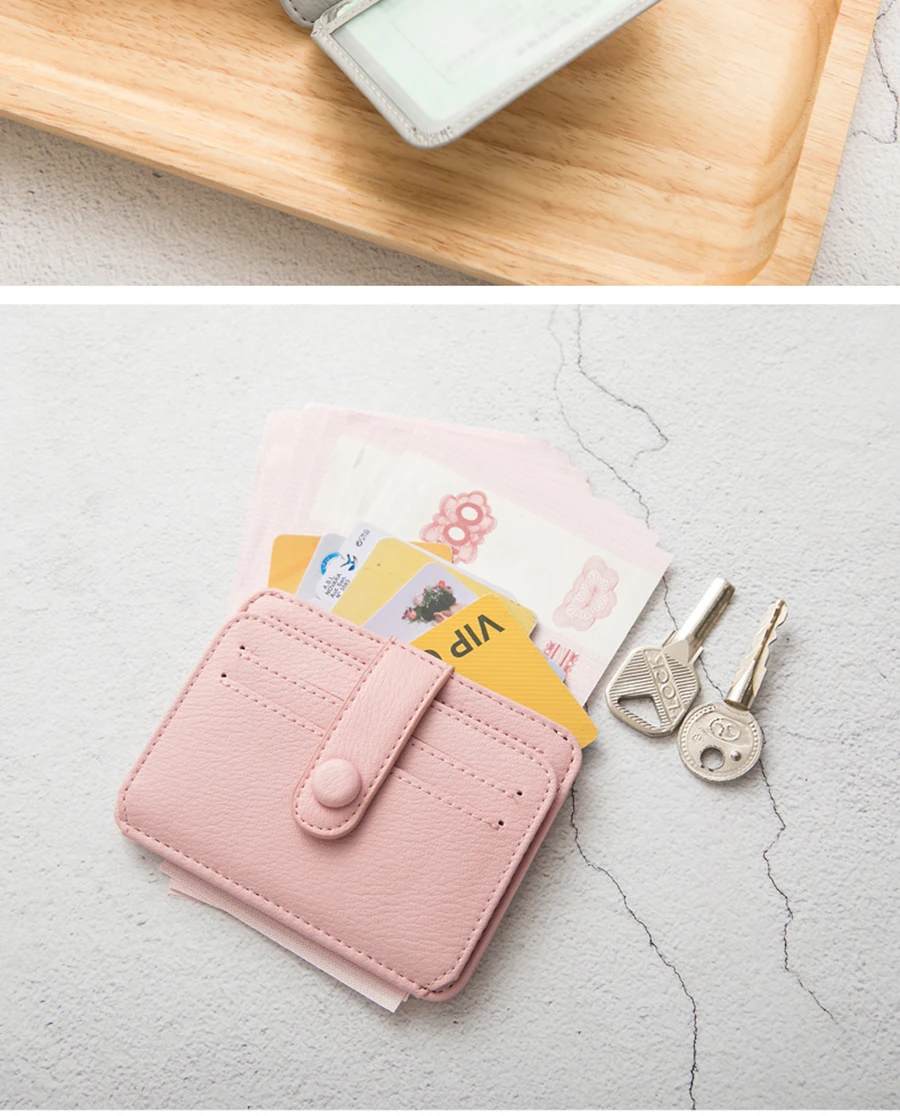 Модный кошелек для девушек с отделением для ID карт, бизнес-банк, кредитная карта, автобусная карта, водительское удостоверение, Короткие Кошельки, корейский стиль