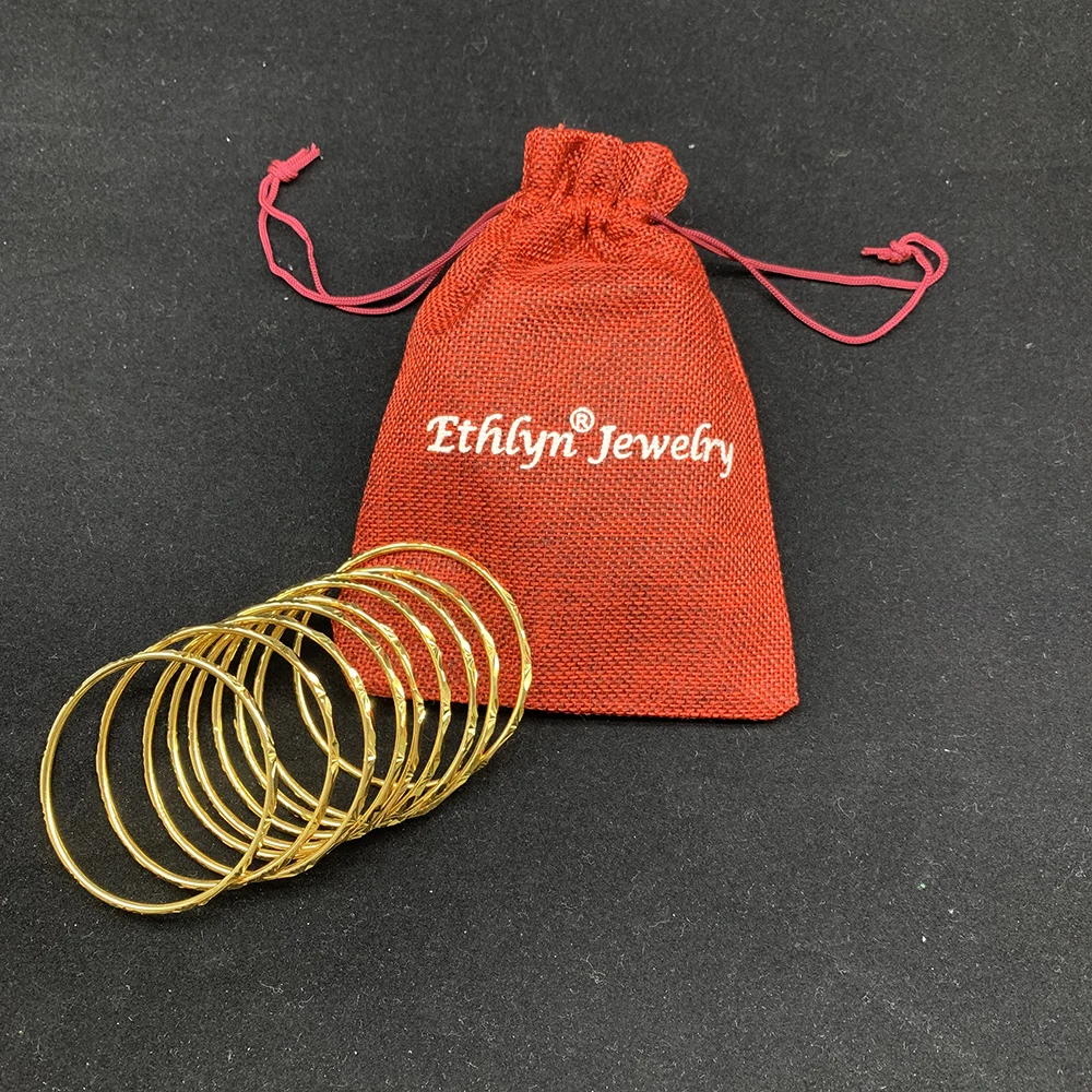 Women Bangles Jewelry Sets 9PCS Gold Color Arab African Bridal Party bangle bracelet